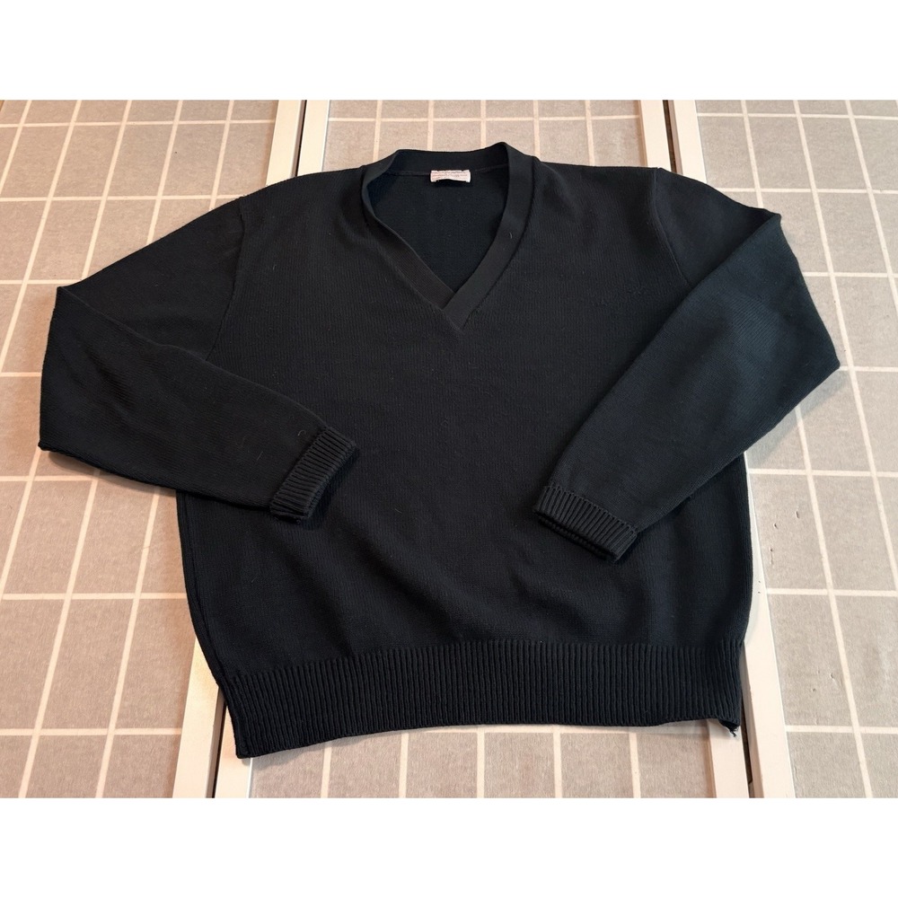 Vintage 1970s American Airlines Crew Uniform Sweater Navy Blue Brookshire FM SzM